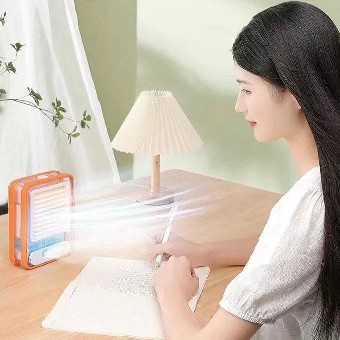 Portable Desktop Air Conditioner, USB Mini Air Cooler Fan, Water Cooling Fan, 500 ml Water Tank USB Personal Cooler, Quiet Mini Desktop Cooling Fan for Indoor Outdoor, Personal Humidifying Air Fan, Air Cooler Desk Fan for Office Kitchen Home Portable Desktop Air Conditioner, USB Mini Air Cooler Fan, Water Cooling Fan, 500 ml Water Tank USB Personal Cooler, Quiet Mini Desktop Cooling Fan for Indoor Outdoor, Personal Humidifying Air Fan, Air Cooler Desk Fan for Office Kitchen Home